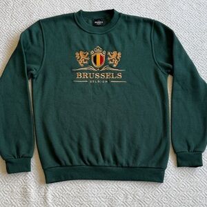 Brussels Forest Green Crew Neck Sweater Size L